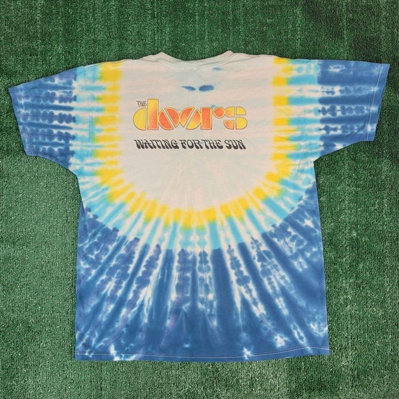 Vintage The Doors Tye Dye Shirt Jim Morrison Waiting for the Sun XXL Y2K AOP - Picture 6 of 10